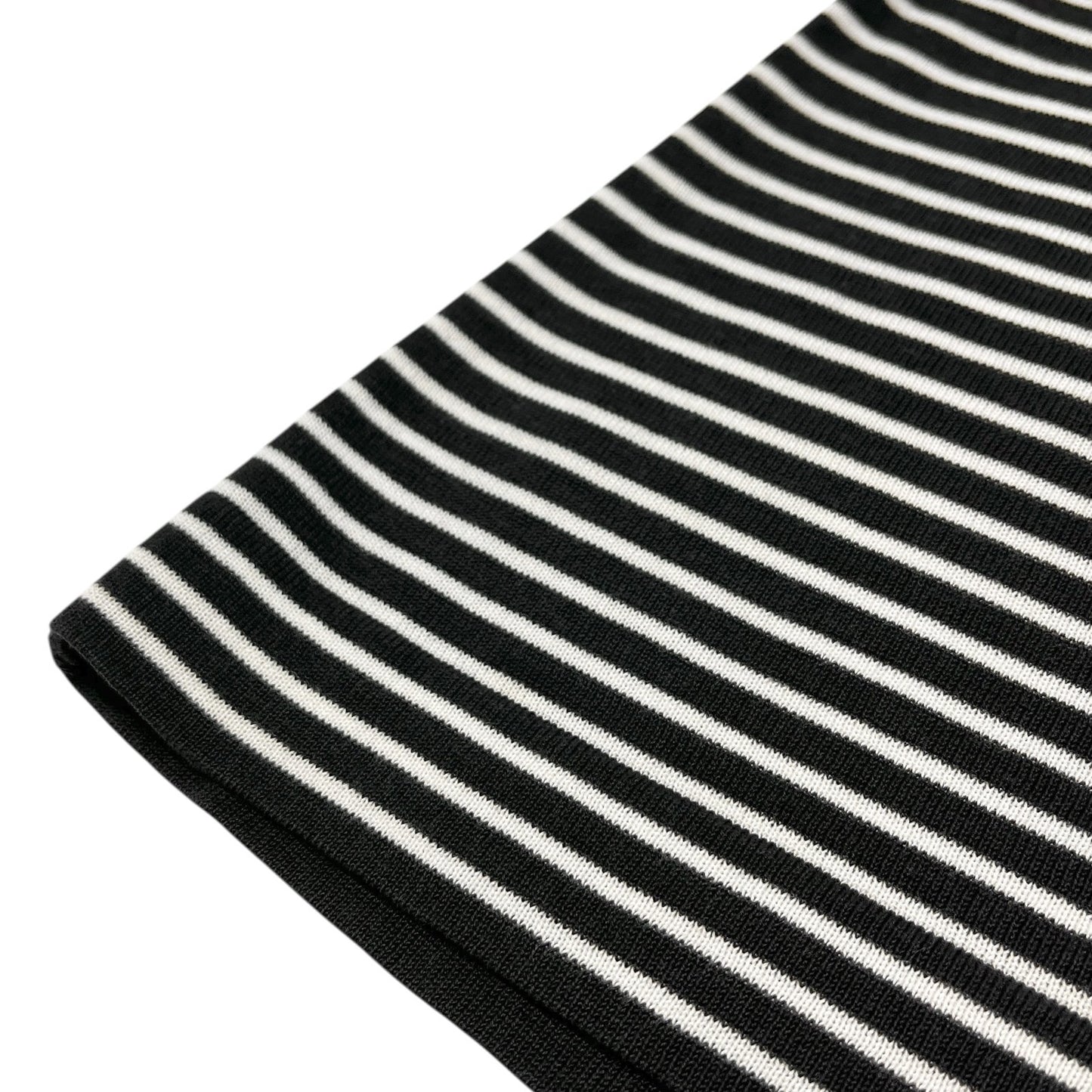 CHANEL Vintage CC Logo Stripe Knit Tank Top #40 Bicolor White Black Cotton
