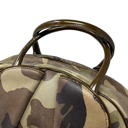 Christian Dior Vintage 2000 Camouflage Double Saddle Bowler Bag Khaki 902423