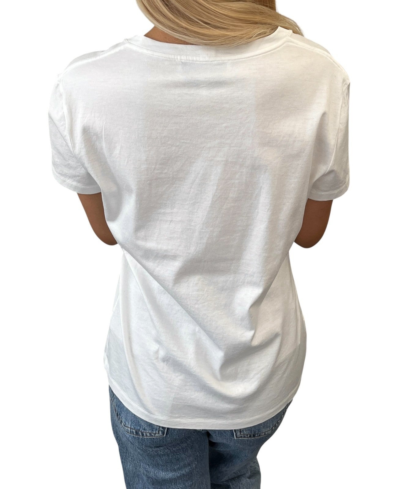 Yves Saint Laurent Vintage Logo Knit Top T-shirt #L White Black Cotton 902087