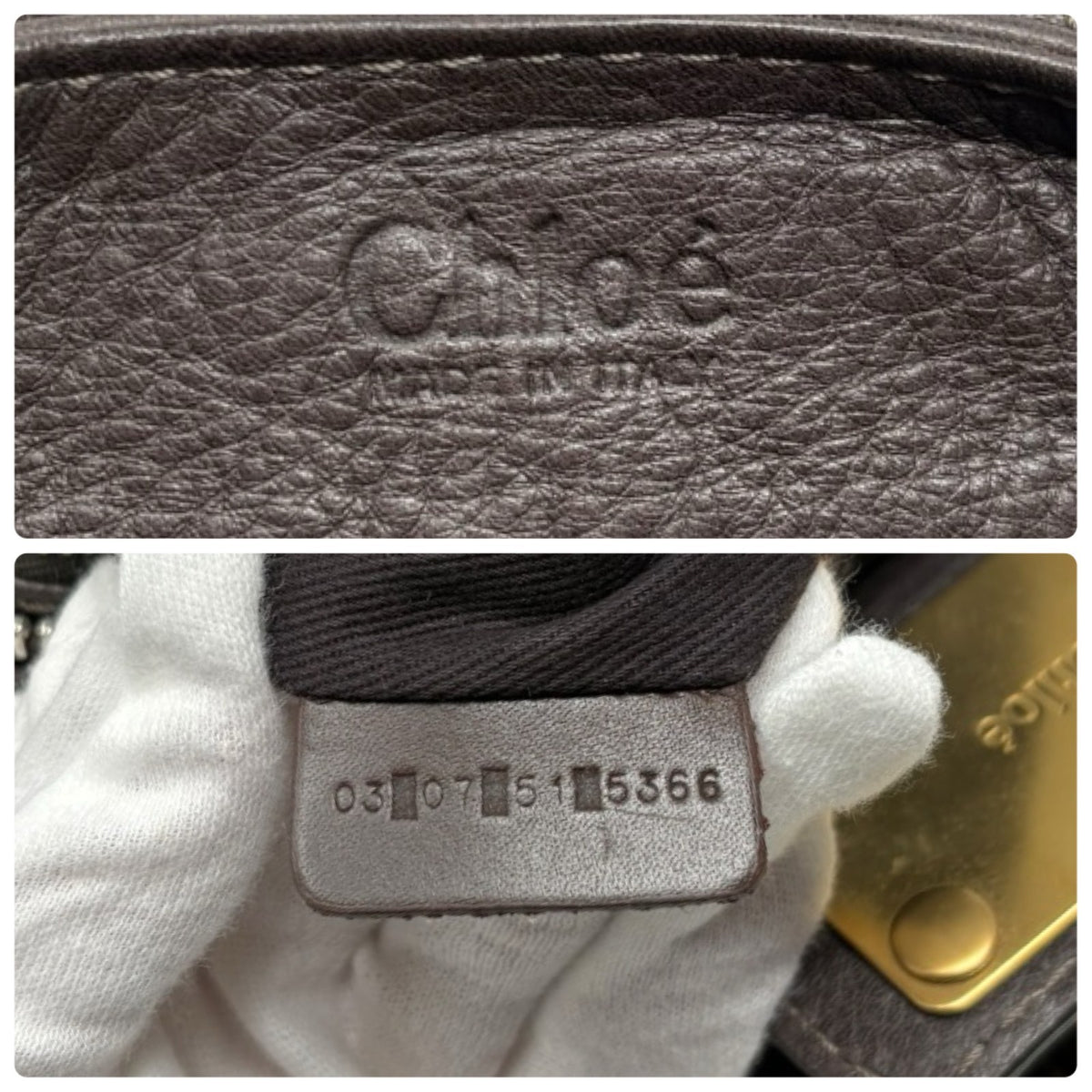 Chloe Vintage Paddington Padlock Key Boston Bag Leather Brown Gold 902317