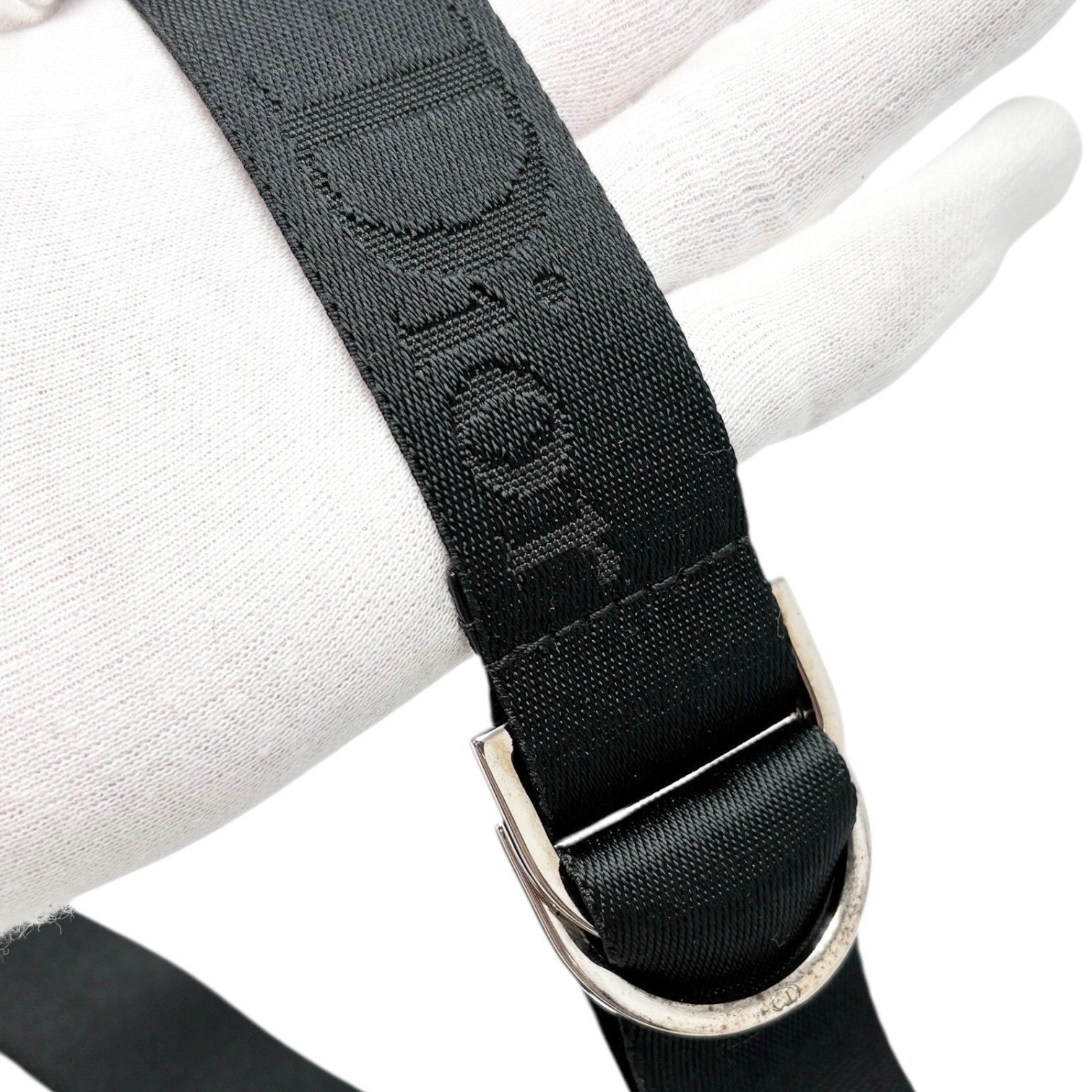 Christian Dior Vintage 2004 Hardcore Shoulder Bag Charm Rhinestone White Black