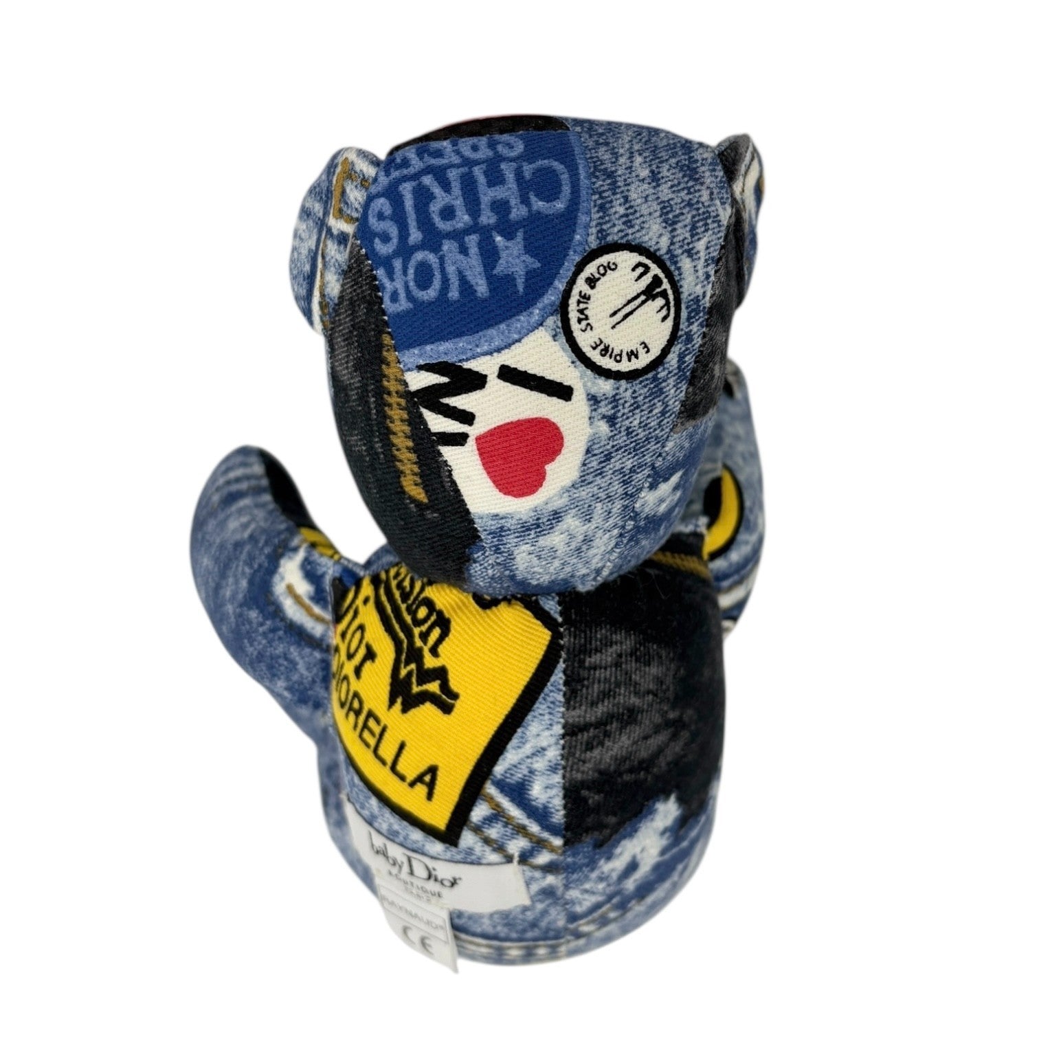 Christian Dior Vintage Baby Dior Teddy Bear Plush Toy Blue Black Cotton