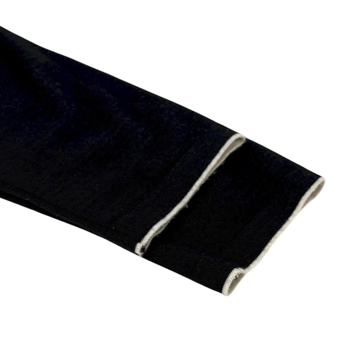 CHANEL Sport Vintage 06A CC Mark Logo Knit Cardigan #46 Black White Silk Wool