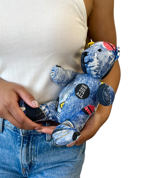 Christian Dior Vintage Baby Dior Teddy Bear Plush Toy Blue Black Cotton