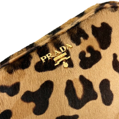 PRADA Vintage Leopard Mini Shoulder Bag Pouch Brown Pony Calf Hair 902269
