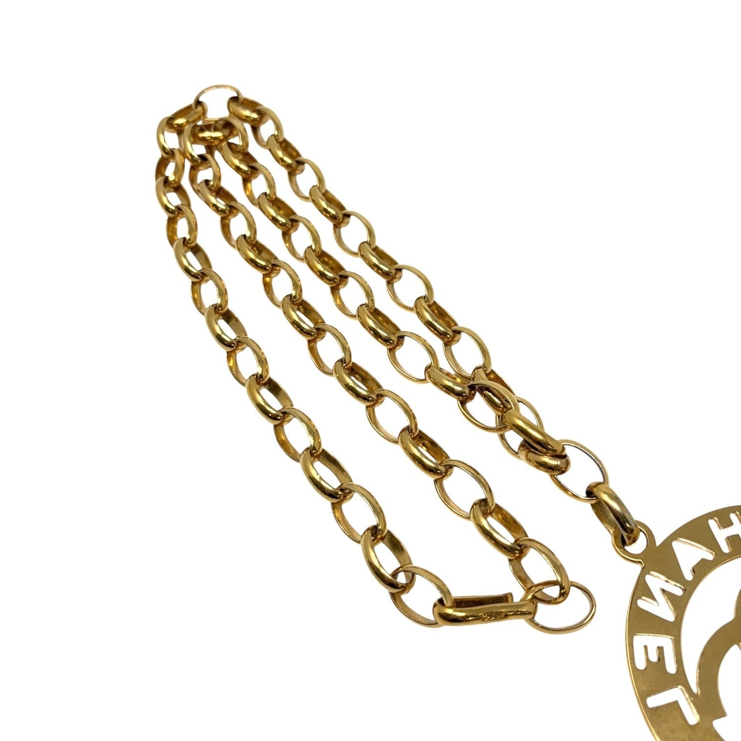 CHANEL Vintage Big CC Logo Gold Chain Belt Necklace Accessory Metal 901932