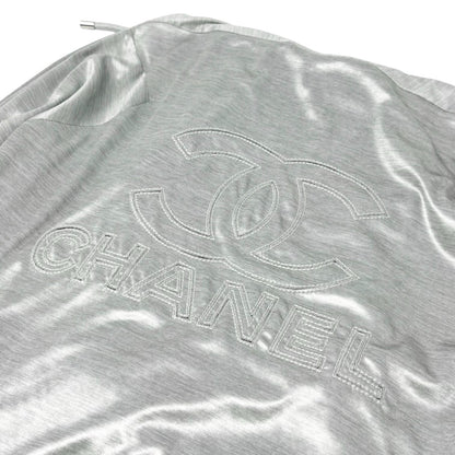 CHANEL Vintage P43484 CC Hoodie Zip Up Jacket Short Pants Set #34 Silver 901933