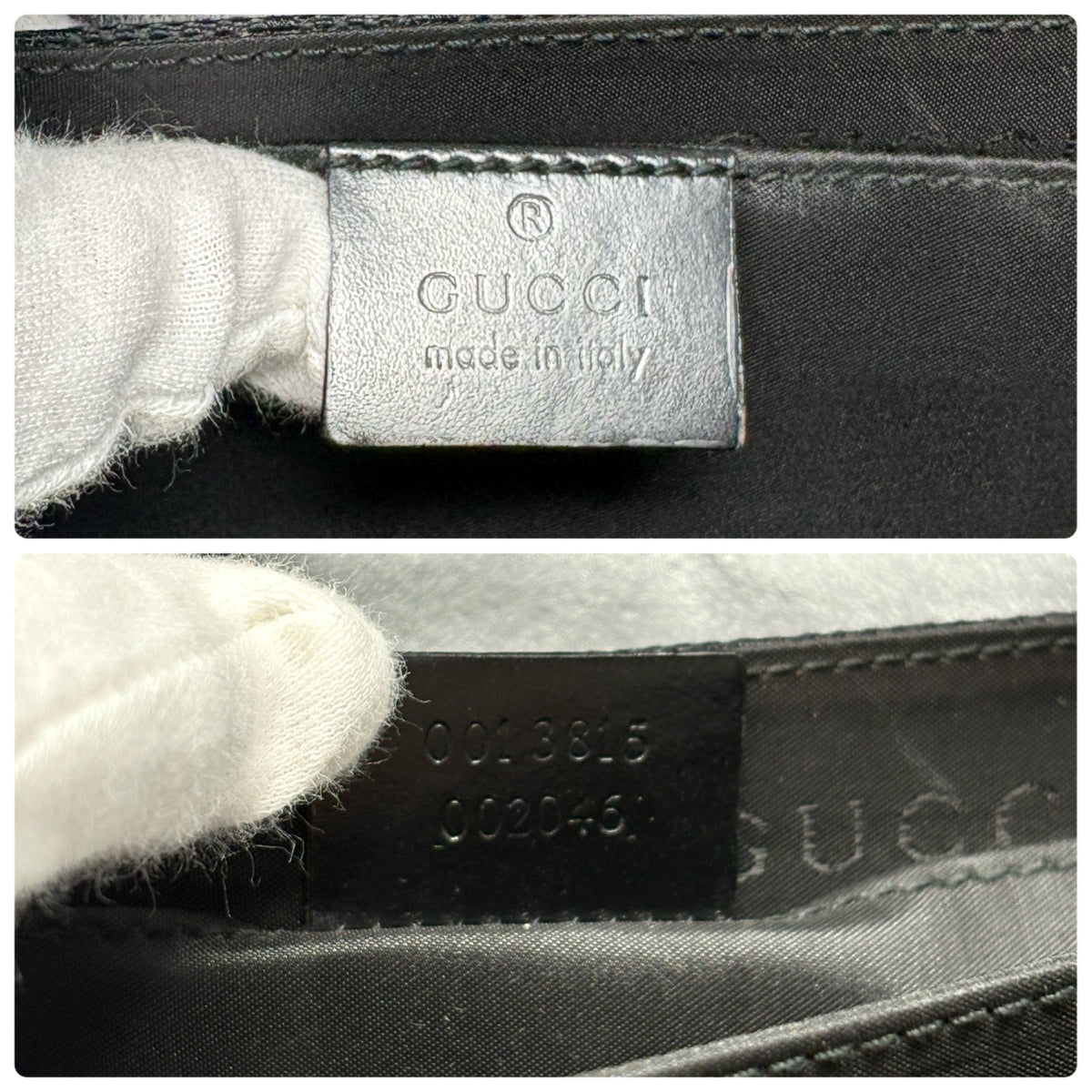 GUCCI Vintage Interlocking GG Monogram Shoulder Bag Black Silver 902467