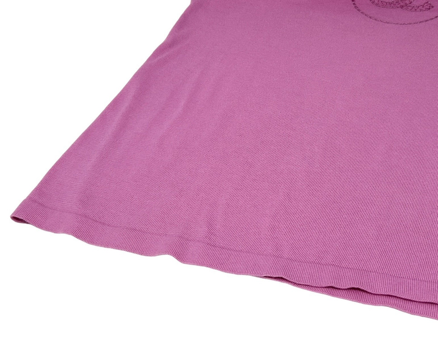 CHANEL Vintage 07P CC Summer Knit Circle Logo Top #36 Stitch Pink Cotton RankAB