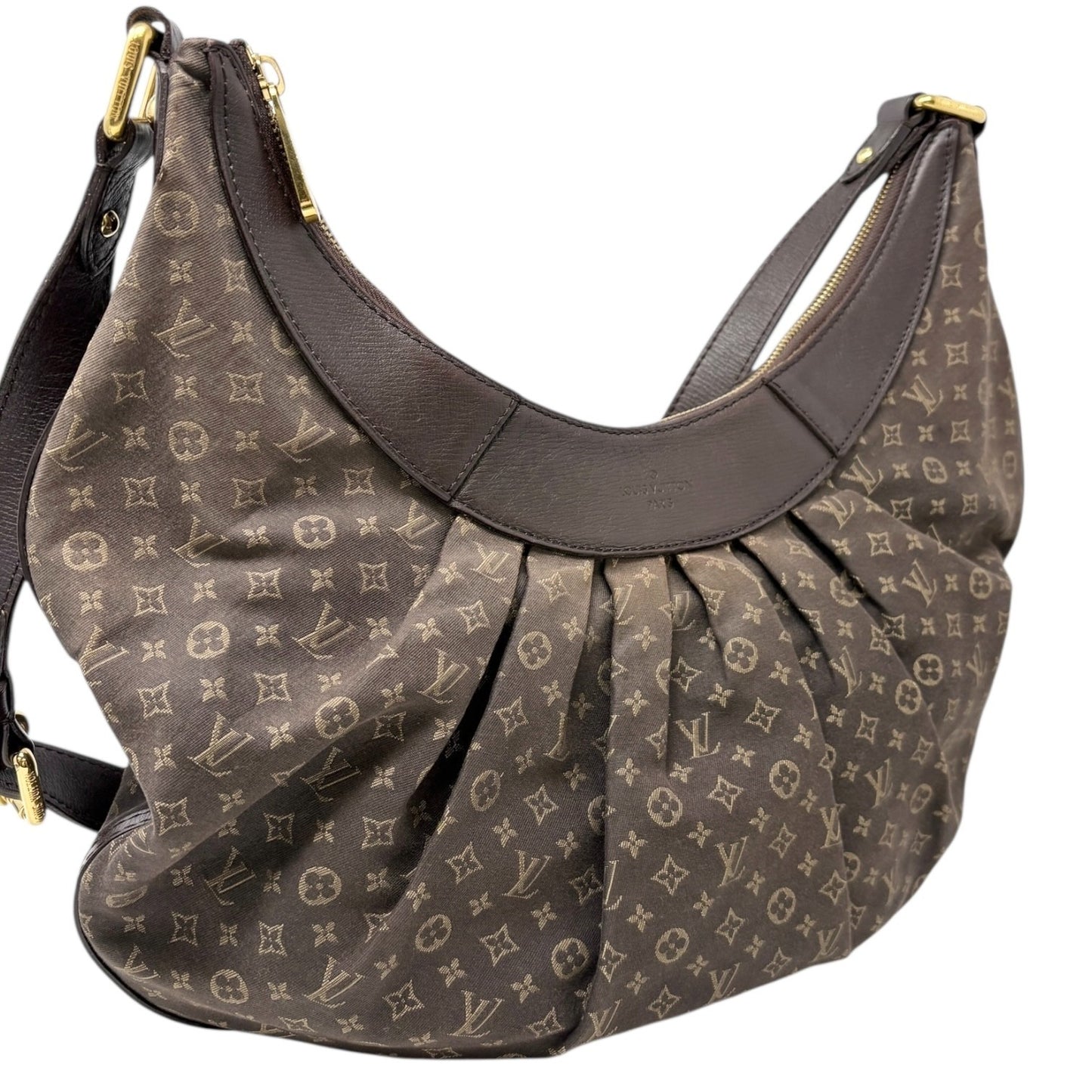LOUIS VUITTON Vintage Monogram Rhapsody Crossbody Bag Brown Gold Canvas Leather