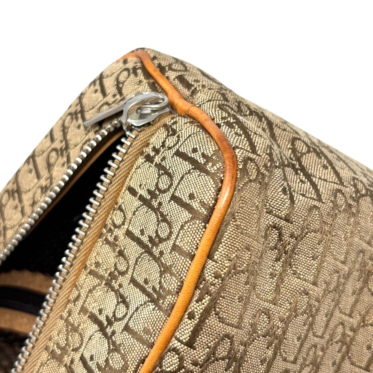 Christian Dior Vintage Trotter Monogram Logo Mini Bag Handbag Brown Canvas