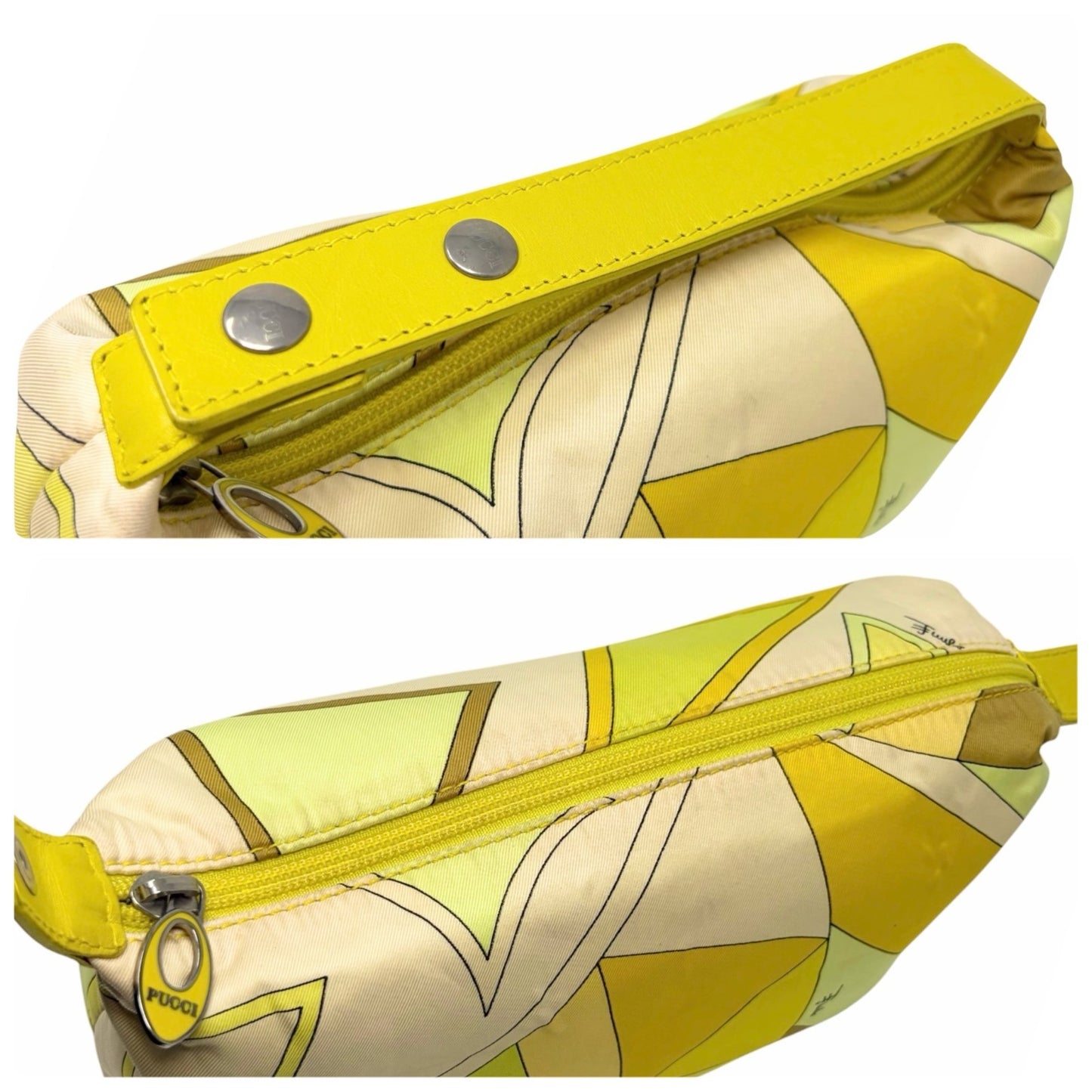 EMILIO PUCCI Vintage Abstract Print Mini Bag Pouch Yellow Multicolor 902434