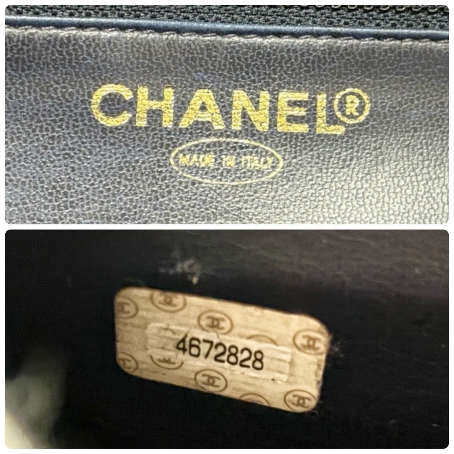 CHANEL Vintage CC Logo Denim 2way Vanity Shoulder Bag Blue Gold Handbag