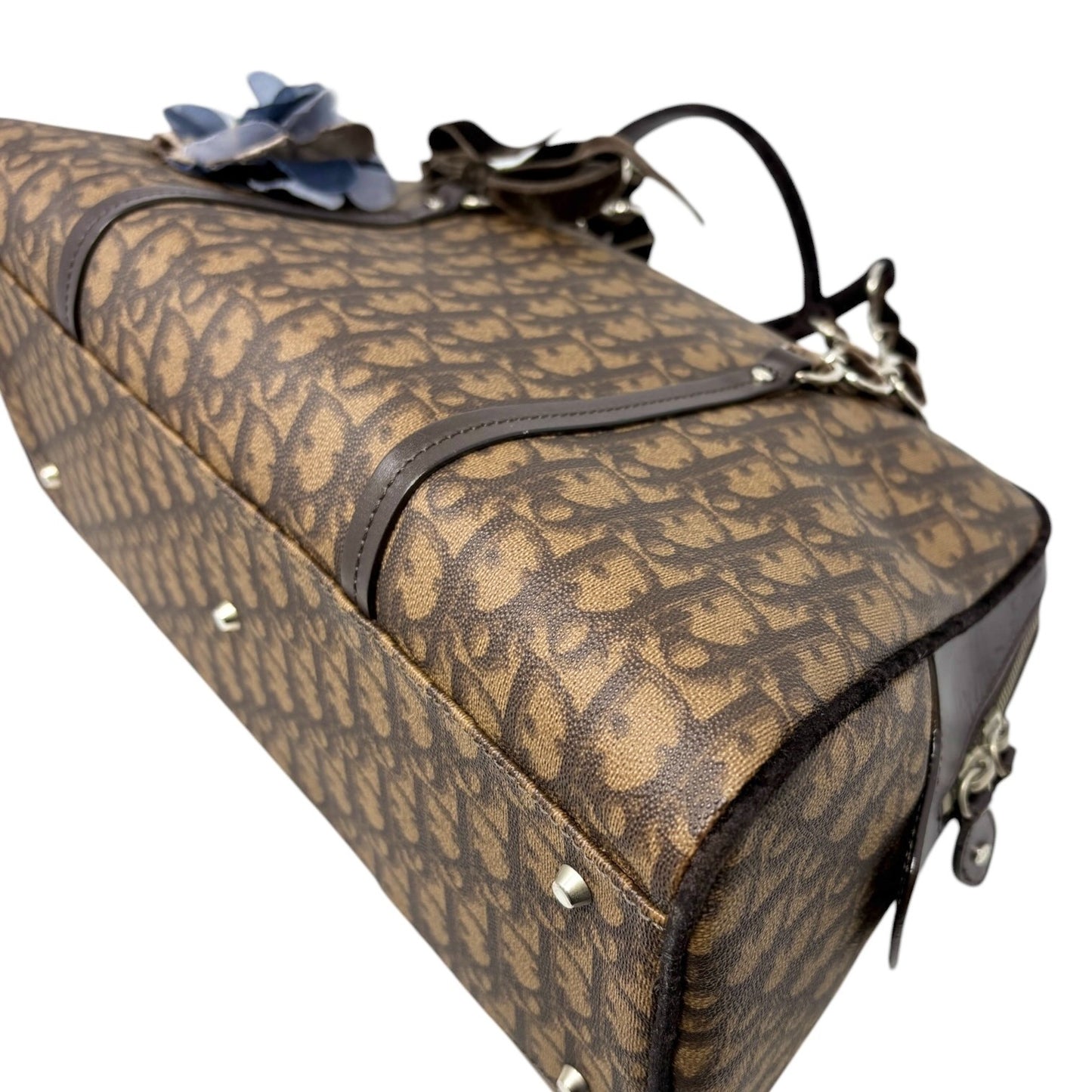 Christian Dior Vintage 2005 Trotter Monogram Romantique Shoulder Bag Brown PVC