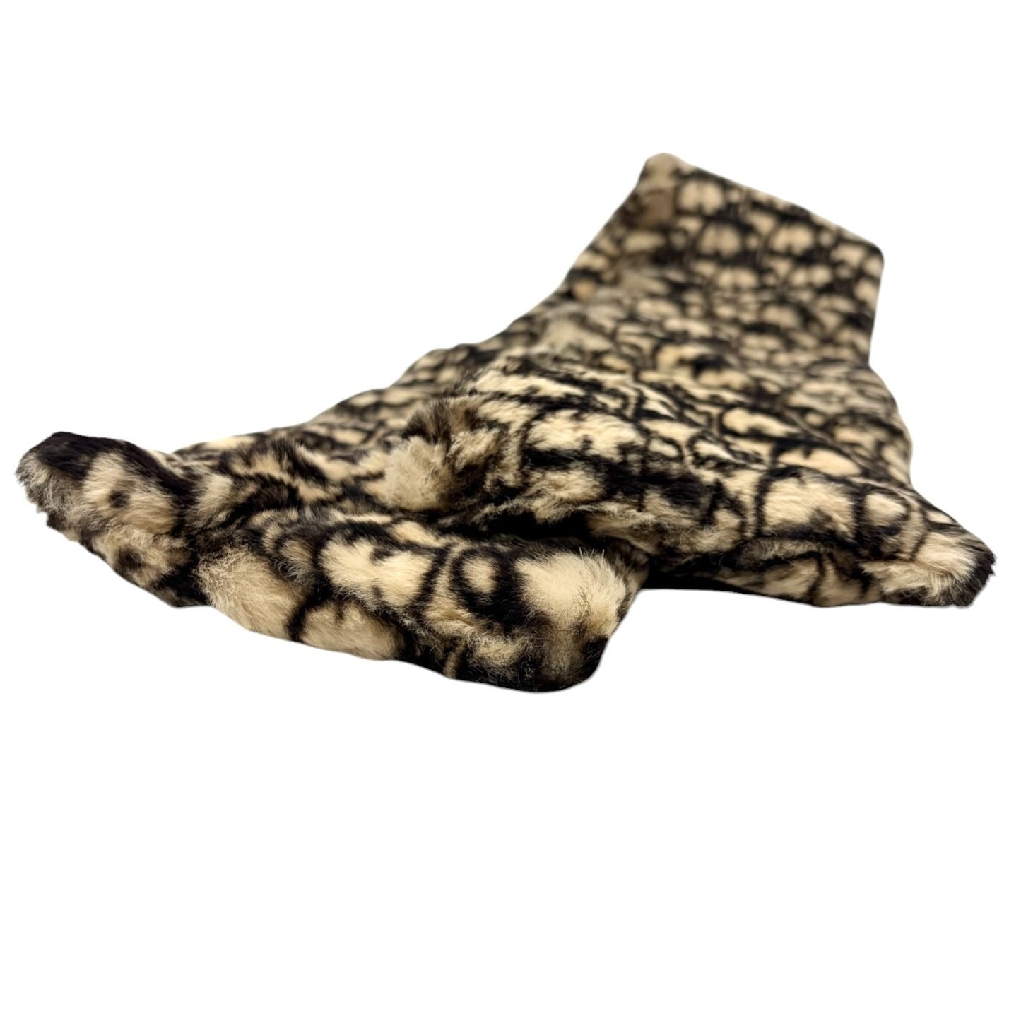 Christian Dior Vintage Trotter Monogram Fur Scarf Shawls Brown Beige 902233