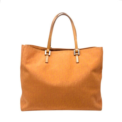 FENDI Vintage FF Logo Zucchino Monogram Tote Hand Bag Orange Silver 901883