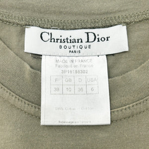 Christian Dior Vintage Logo Denim Print Tank Top #38 Khaki Cotton Rank AB