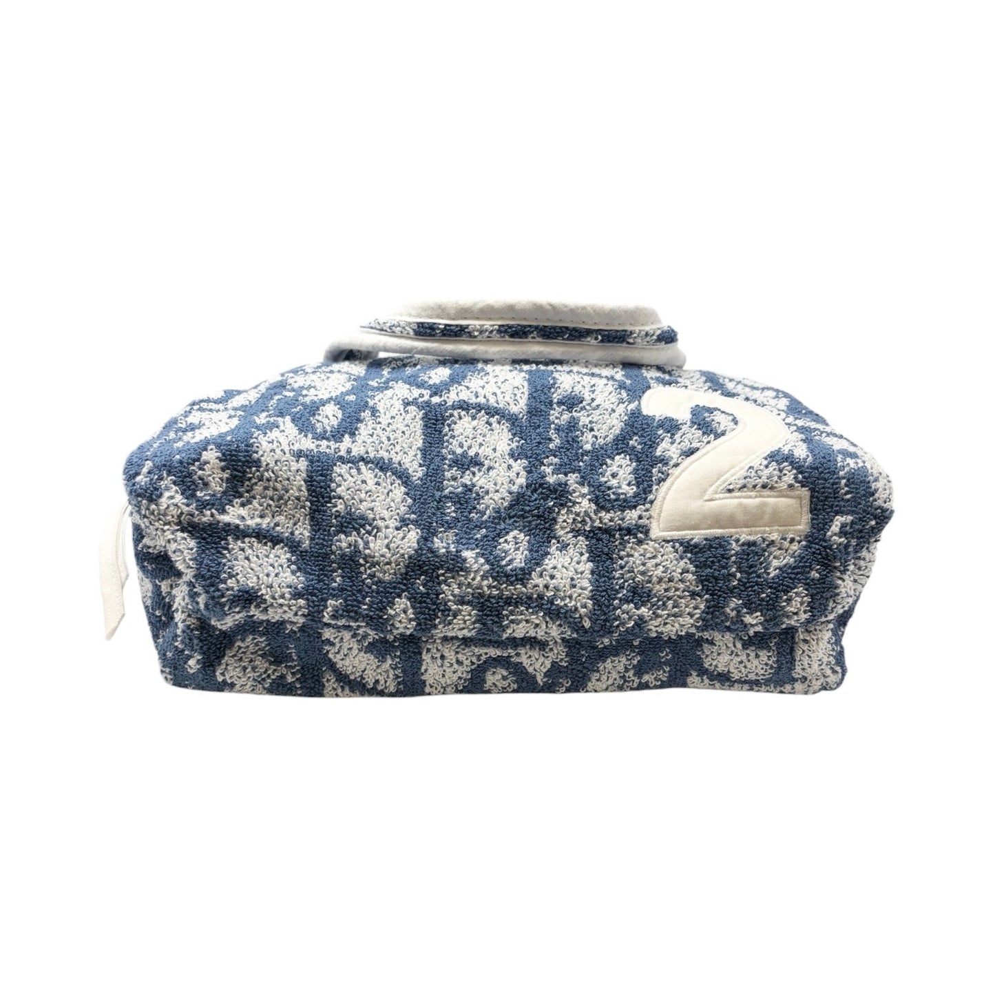 Christian Dior Vintage Trotter Monogram Terry Cloth Mini Bag Blue White 902100