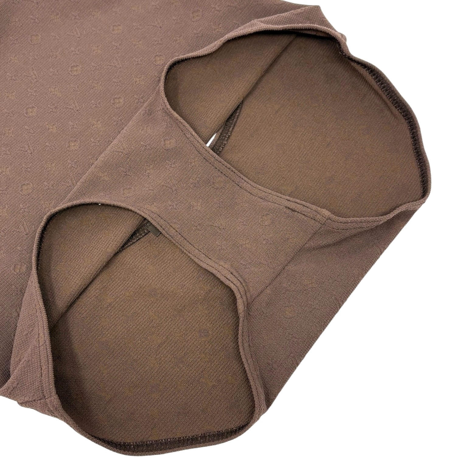 LOUIS VUITTON Vintage LV Logo Monogram Swimsuit Swimwear #36 Brown Gold Nylon