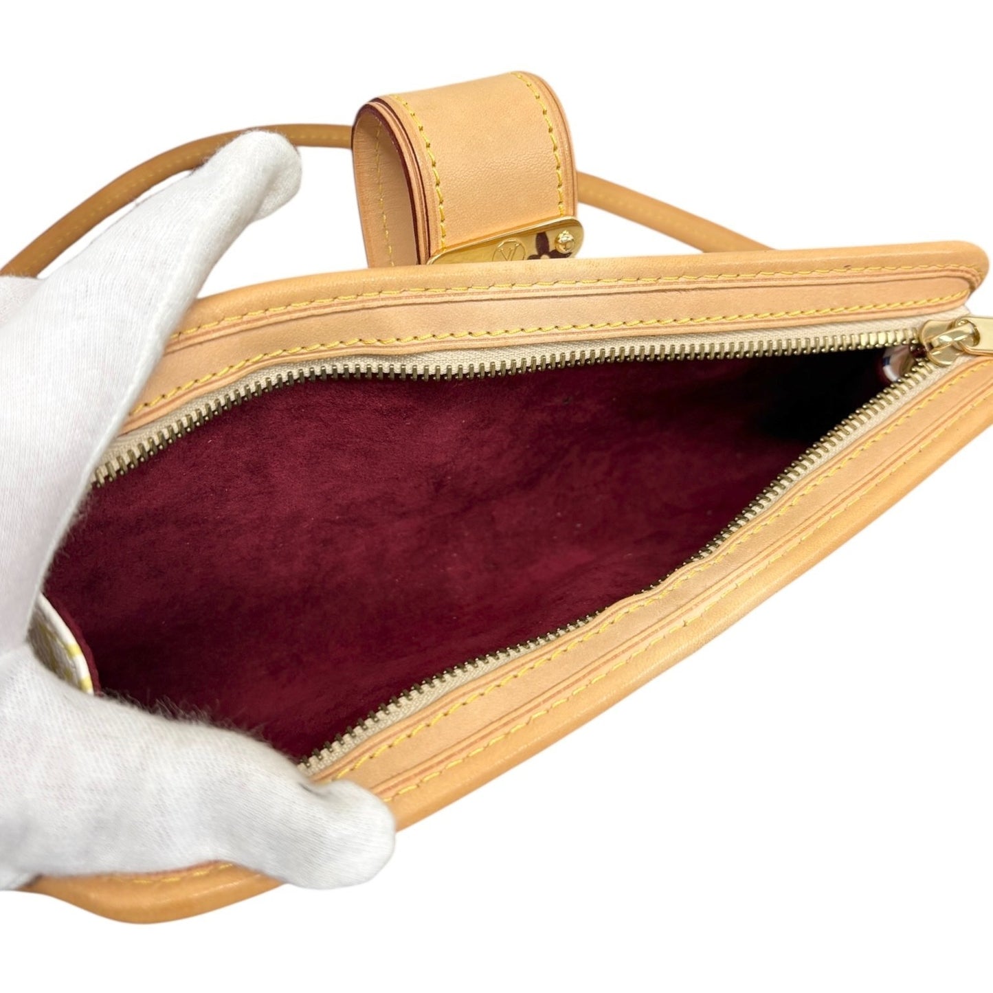 LOUIS VUITTON Vintage Monogram Multicolor Shirley Shoulder Bag White Leather