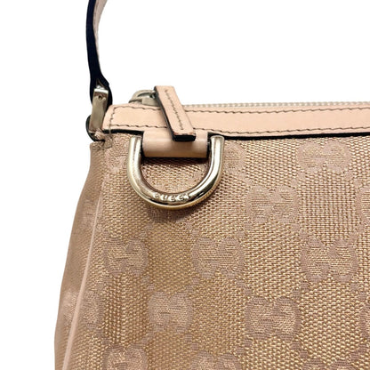 GUCCI Vintage GG Monogram Abbey Mini Glitter Bag Pink Beige Gold 901867