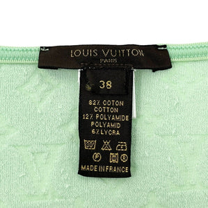 LOUIS VUITTON Vintage LV Monogram Zipped Jacket #38 Green Cotton Velour Rank AB