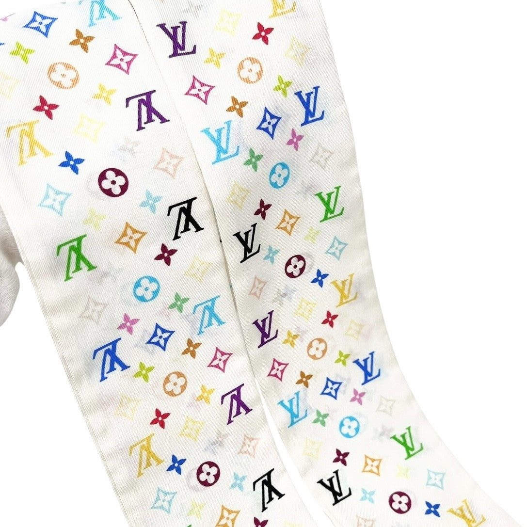 LOUIS VUITTON Vintage LV Monogram Multicolor Bandeau Scarf Silk Hair Accessory