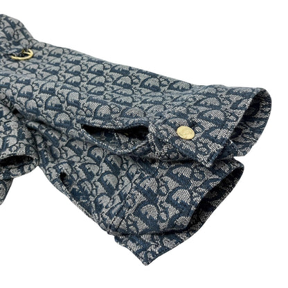 Christian Dior Vintage Trotter Monogram Belt Jacket #38 Blue Denim 902493
