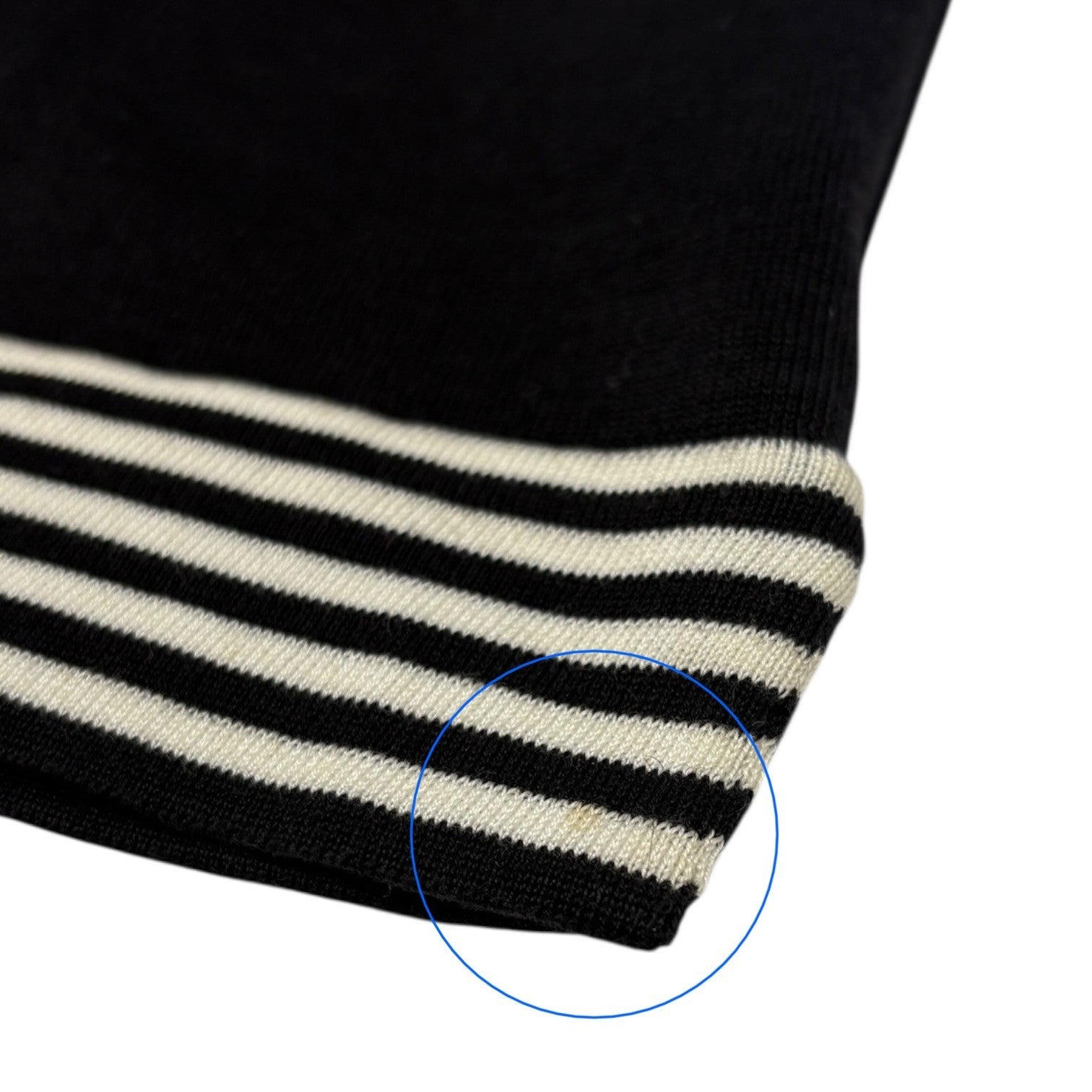 CHANEL Vintage 98P CC Mark Logo Summer Knit Tank Top #38 Black White Cotton