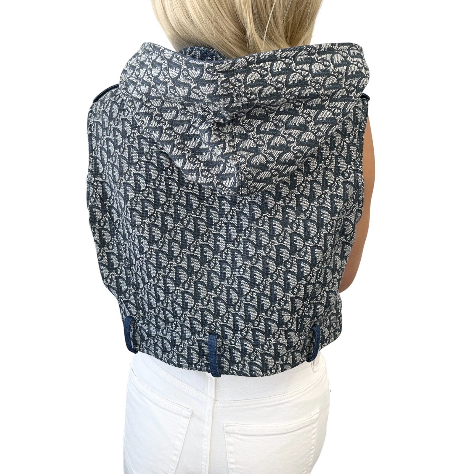 Christian Dior Vintage 2000 Trotter Monogram Denim Vest #42 Hoodie Jacket