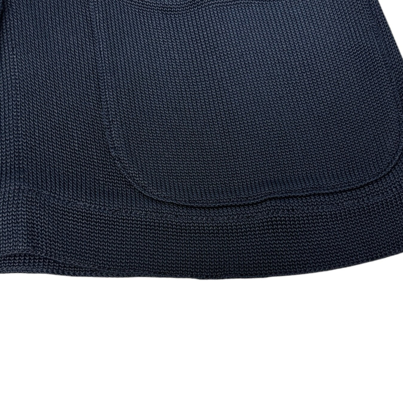 CHANEL Vintage CC Logo Knit Cardigan Long Sleeve Dark Blue Pocket Button