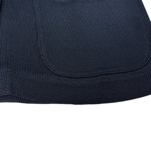 CHANEL Vintage CC Logo Knit Cardigan Long Sleeve Dark Blue Pocket Button