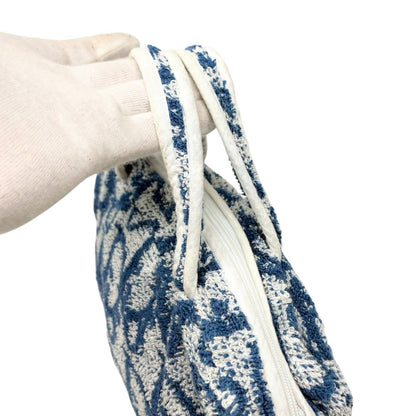 Christian Dior Vintage Trotter Monogram Terry Cloth Mini Bag Blue 902337