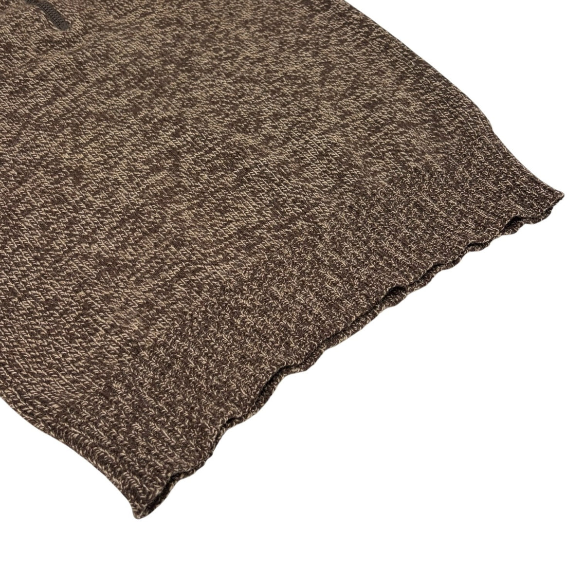 CHANEL Vintage CC Logo Cashmere Knit Zip Sweater Top Brown Beige 902479
