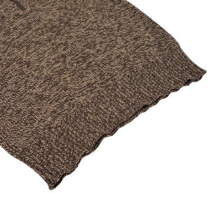 CHANEL Vintage CC Logo Cashmere Knit Zip Sweater Top Brown Beige 902479