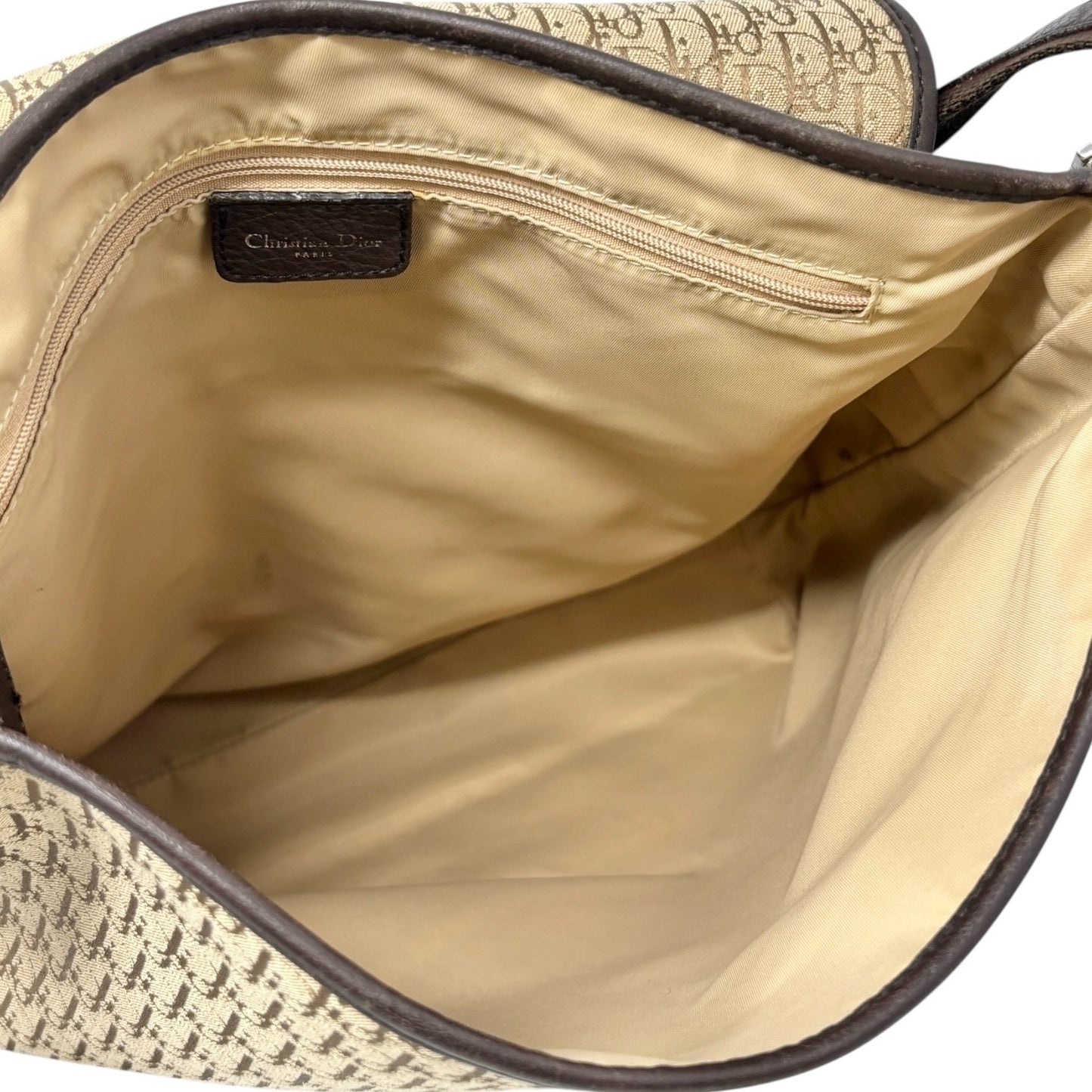 Christian Dior Vintage 2005 Street Chic Trotter Monogram Crossbody Bag Brown