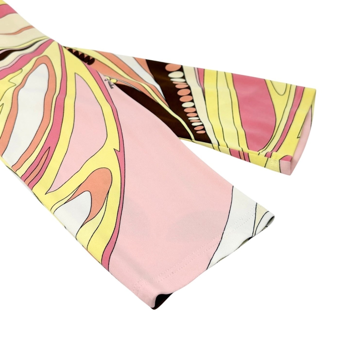 EMILIO PUCCI Vintage Multicolor Abstract Print Dress #38 Long Sleeve 902419
