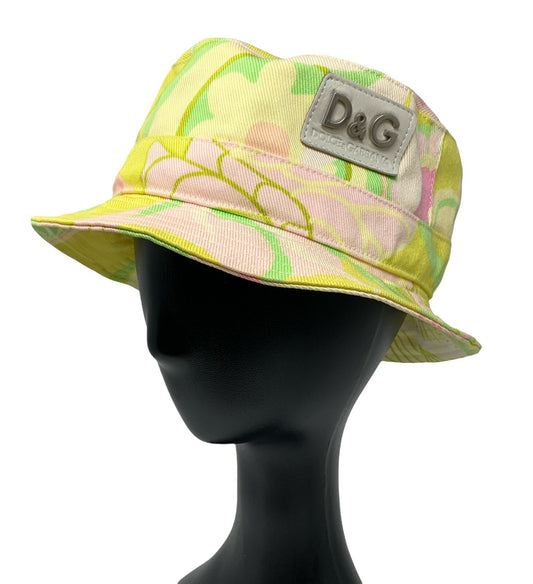 D&G DOLCE&GABBANA Vintage Logo Backet Hat Accessory #L Cotton Multicolor RankAB+