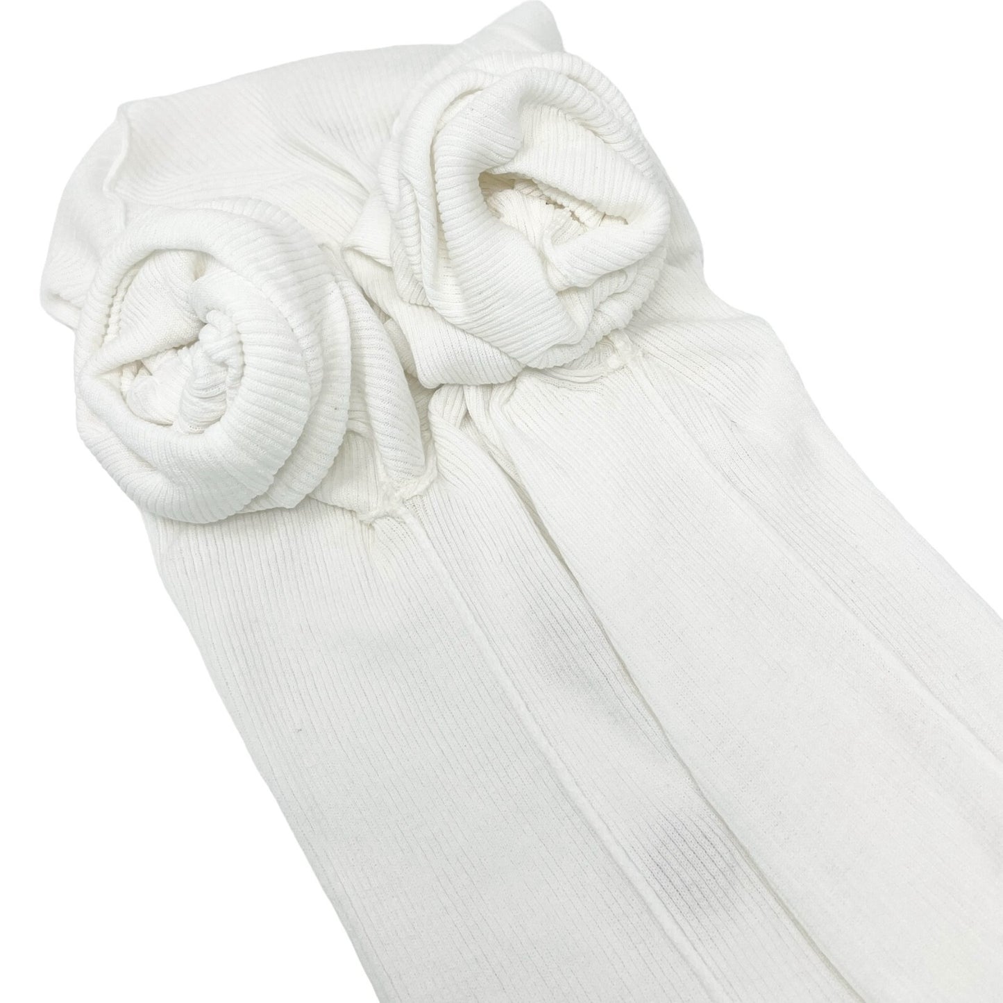 DOLCE&GABBANA Vintage Cardigan Sweater Button Rib V-neck White Cotton RankAB
