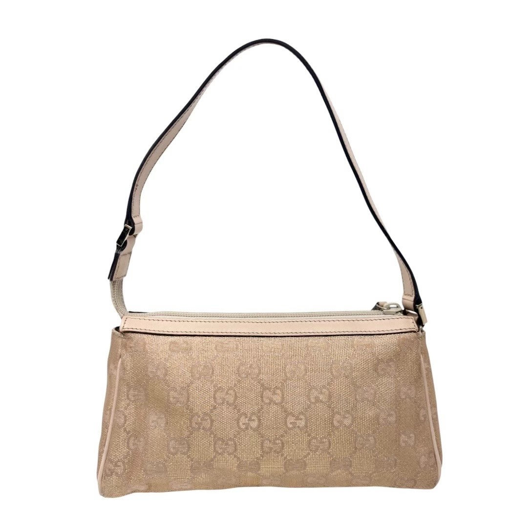 GUCCI Vintage GG Monogram Abbey Mini Glitter Bag Pink Beige Gold 901867