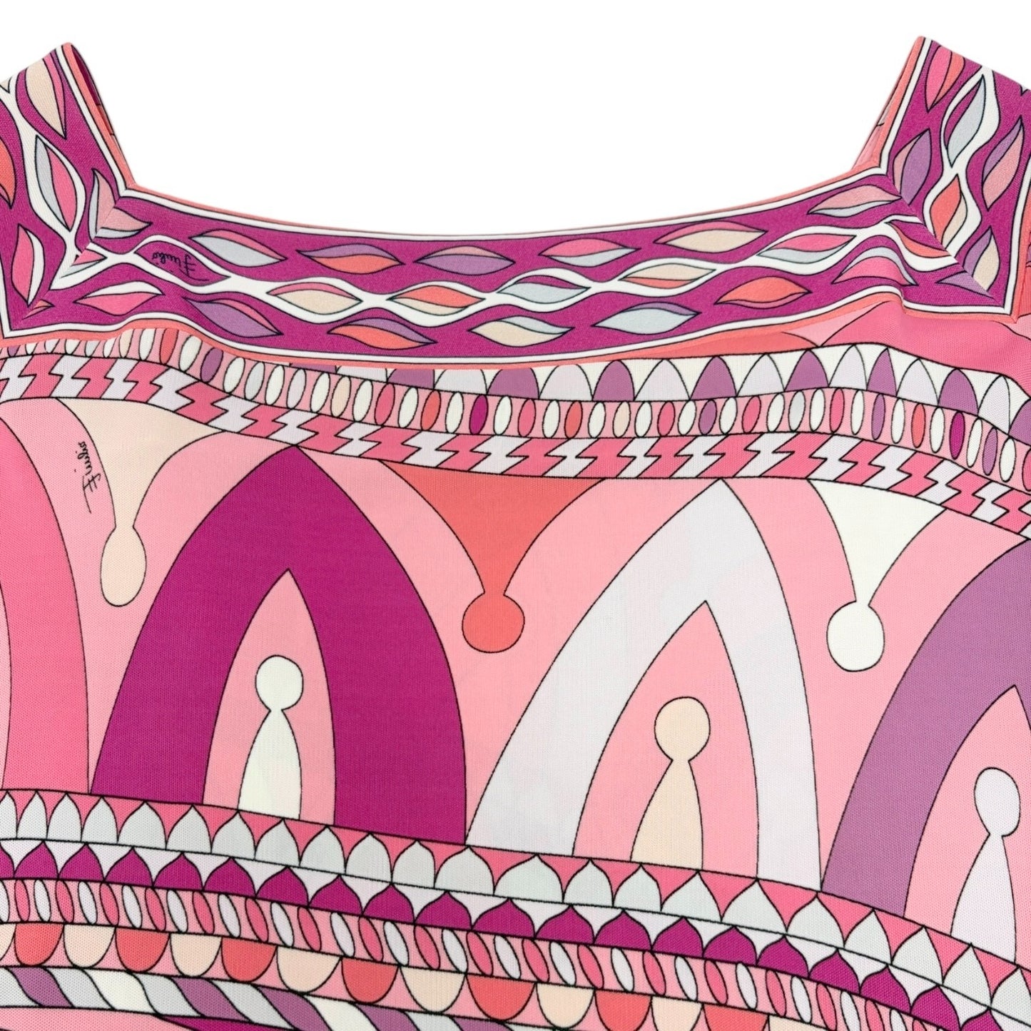 EMILIO PUCCI Vintage Mini Dress One-Piece #38 Pink Multicolor Rayon 901858