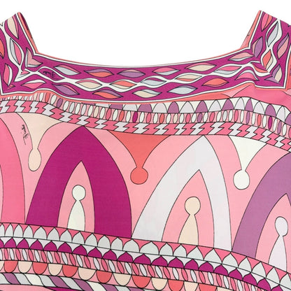 EMILIO PUCCI Vintage Mini Dress One-Piece #38 Pink Multicolor Rayon 901858