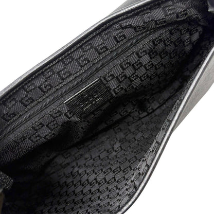 GUCCI Vintage Bamboo Jackie Shoulder Top Handle Bag Black Gold Leather 902332
