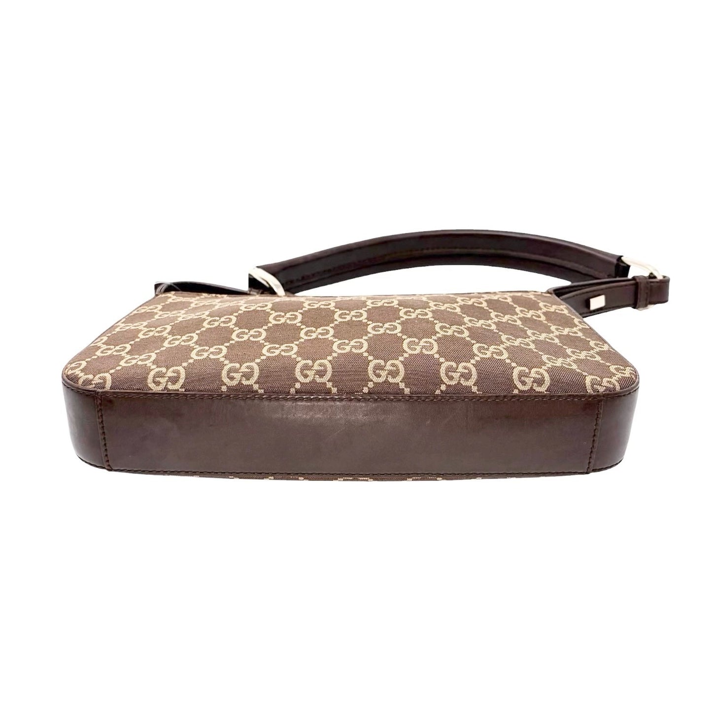 GUCCI Vintage GG Monogram Mini Shoulder Bag Pochette Brown Canvas 901851