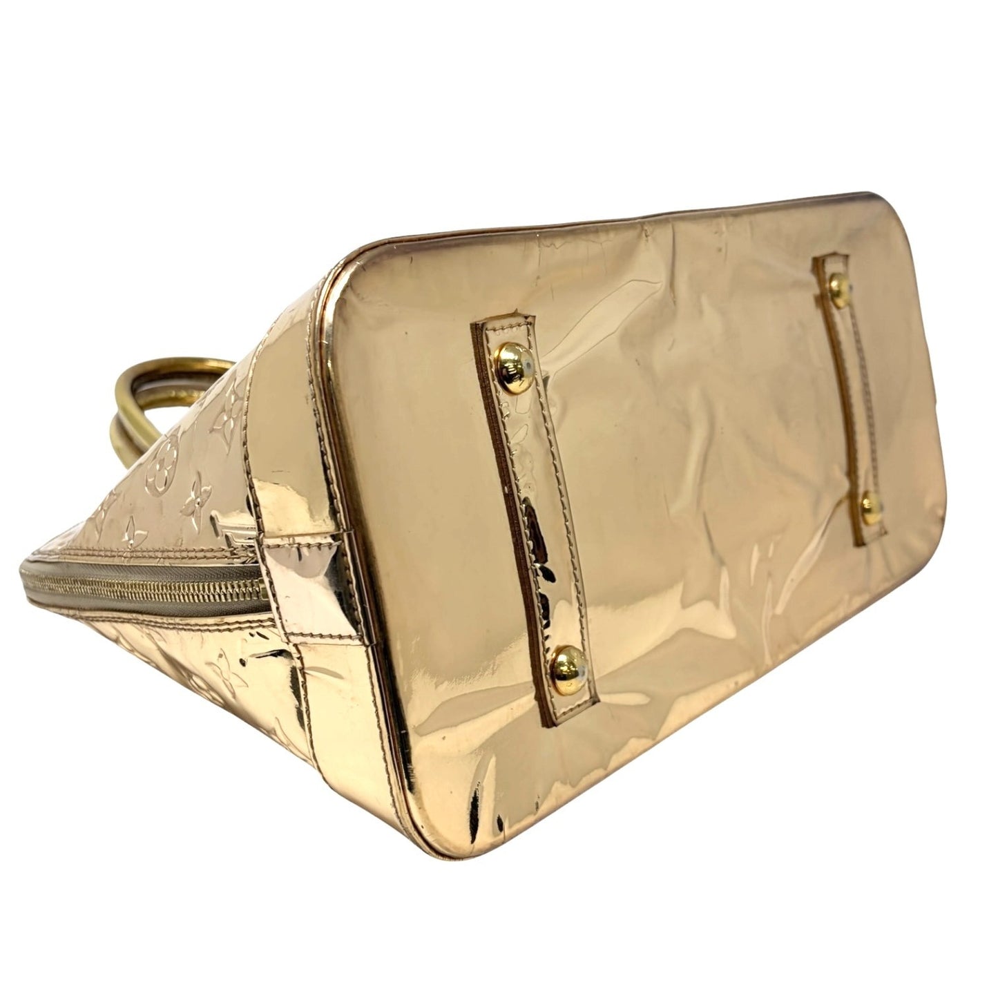 LOUIS VUITTON Vintage Monogram Miroir Alma GM Gold Tote Bag Patent 902558