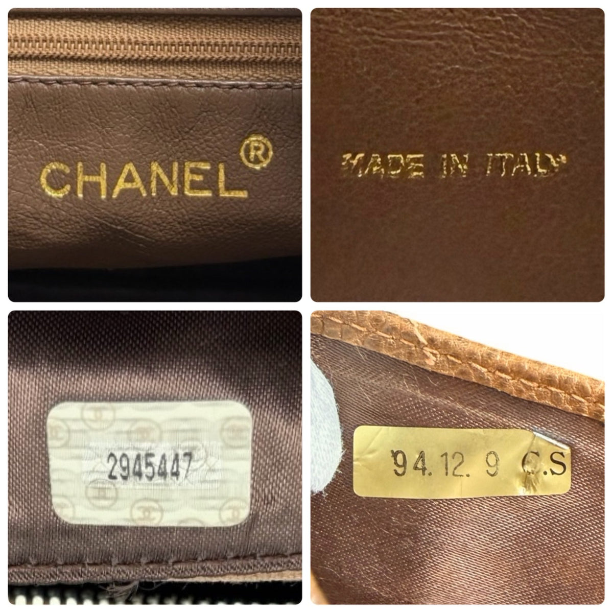 CHANEL Vintage CC Chain Turnlock Quilted Flap Shoulder Bag Brown Leather 902364