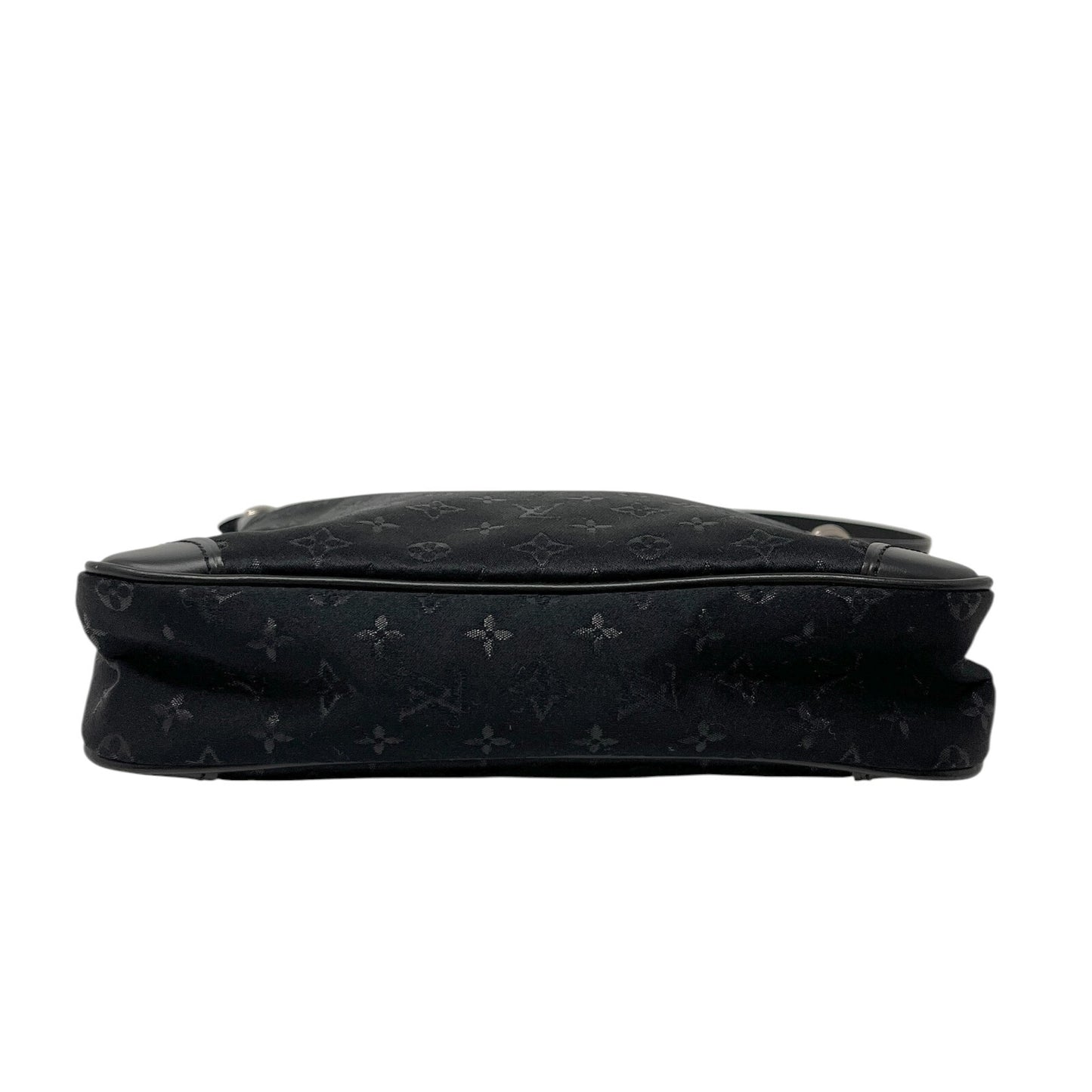 LOUIS VUITTON Vintage LV Monogram Little Boulogne Mini Shoulder Bag Black Satin