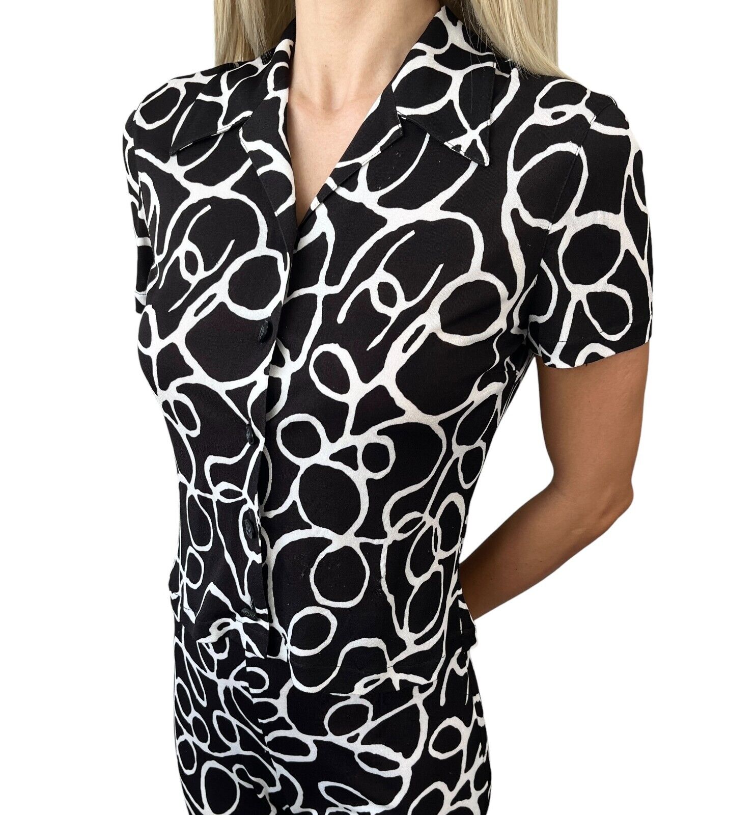CHANEL Vintage 98S CC Logo Top Pants Set Suits #38 Black Viscose Rank AB