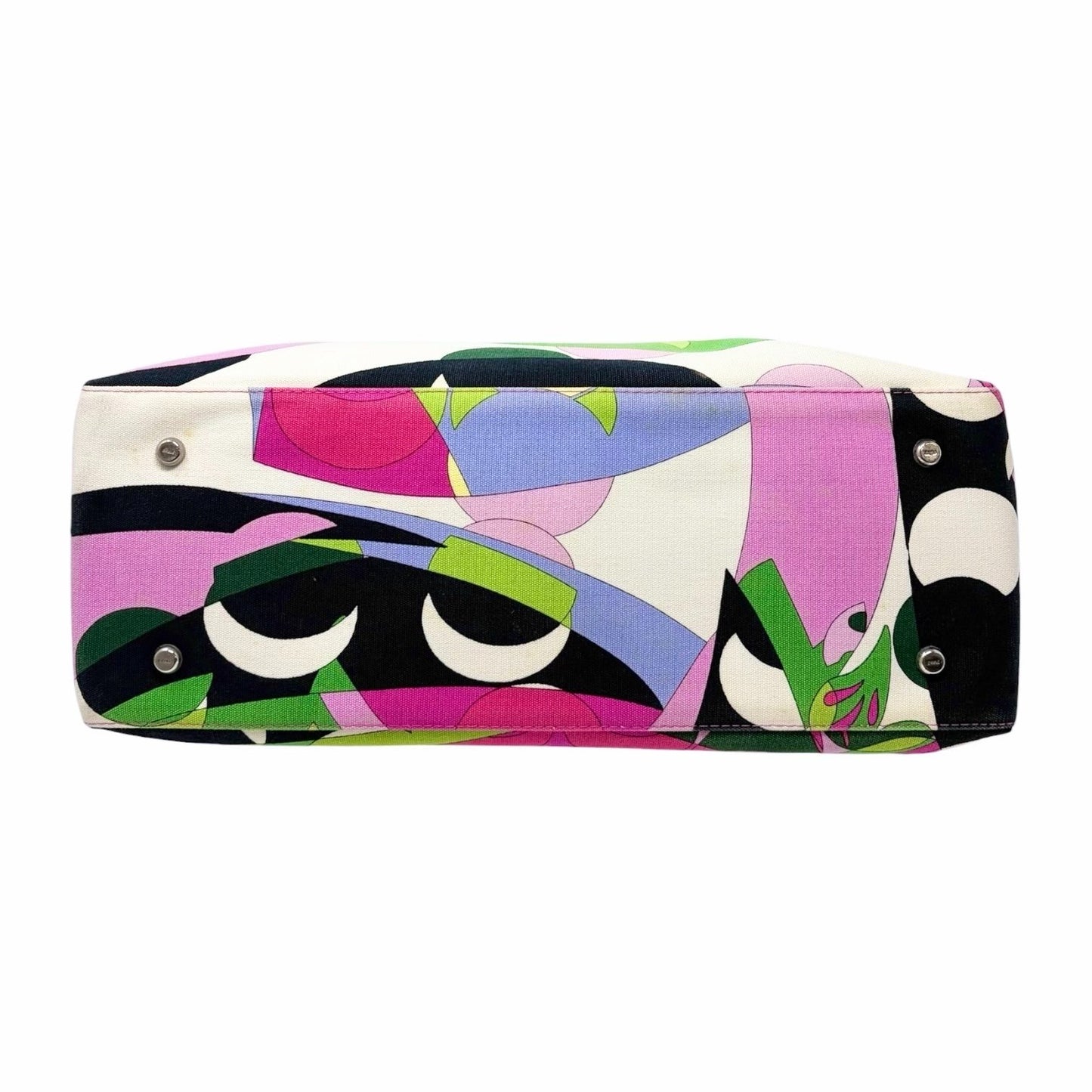 EMILIO PUCCI Vintage Logo Geometric Multicolor Tote Bag Pink  902039