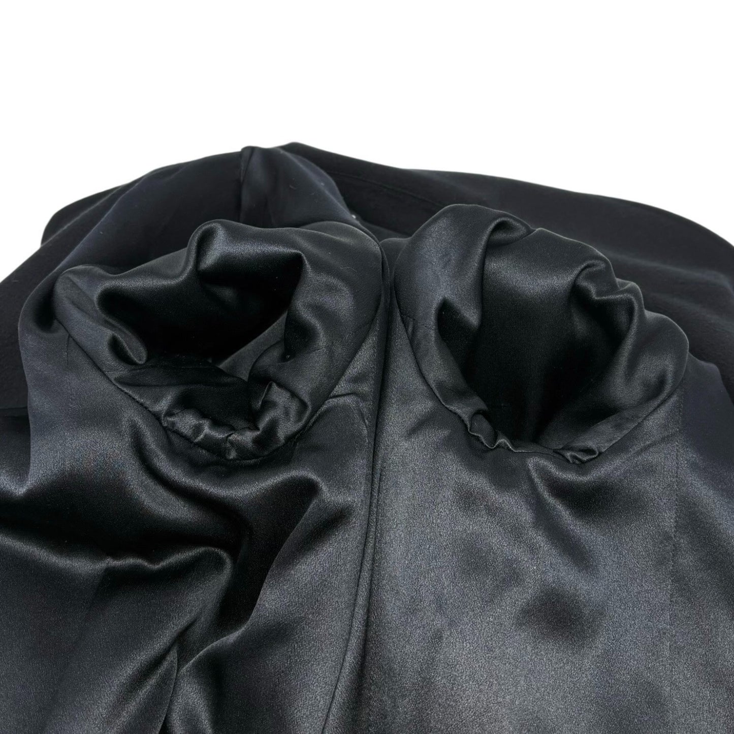 CHANEL Vintage CC Logo Button Cashmere Coat Jacket Belt Black Gold